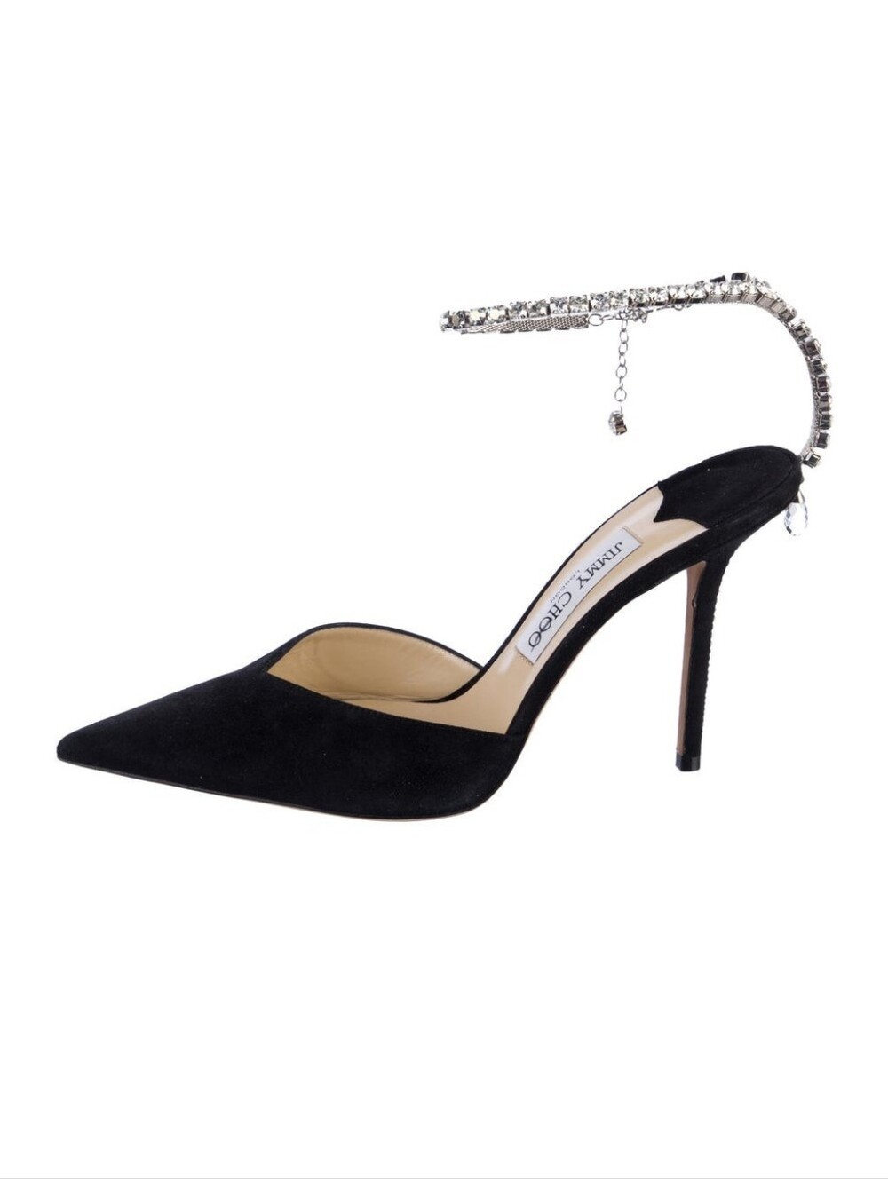 Jimmy Choo Black Saeda Crystal Embellishment pump